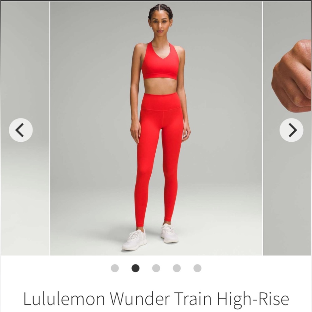 Lululemon Wunder Train tight, 28inch, size 2 in hot heat red. Basically new